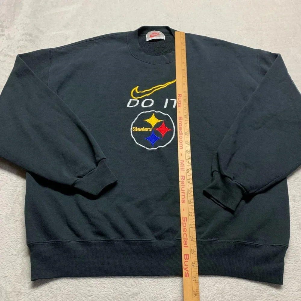 Vintage Nike 90s NFL Pittsburgh Steelers‎ Do It Black Crewneck XL MADE IN USA
